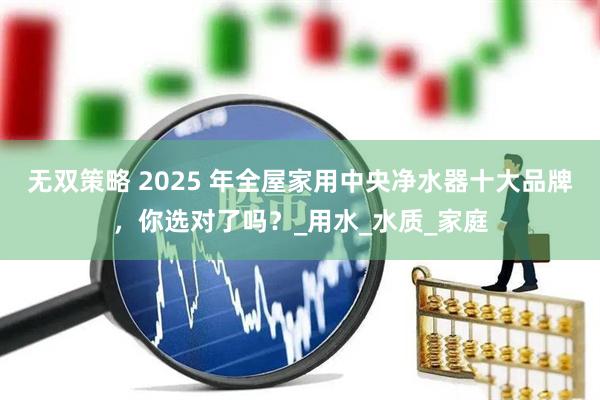 无双策略 2025 年全屋家用中央净水器十大品牌，你选对了吗？_用水_水质_家庭